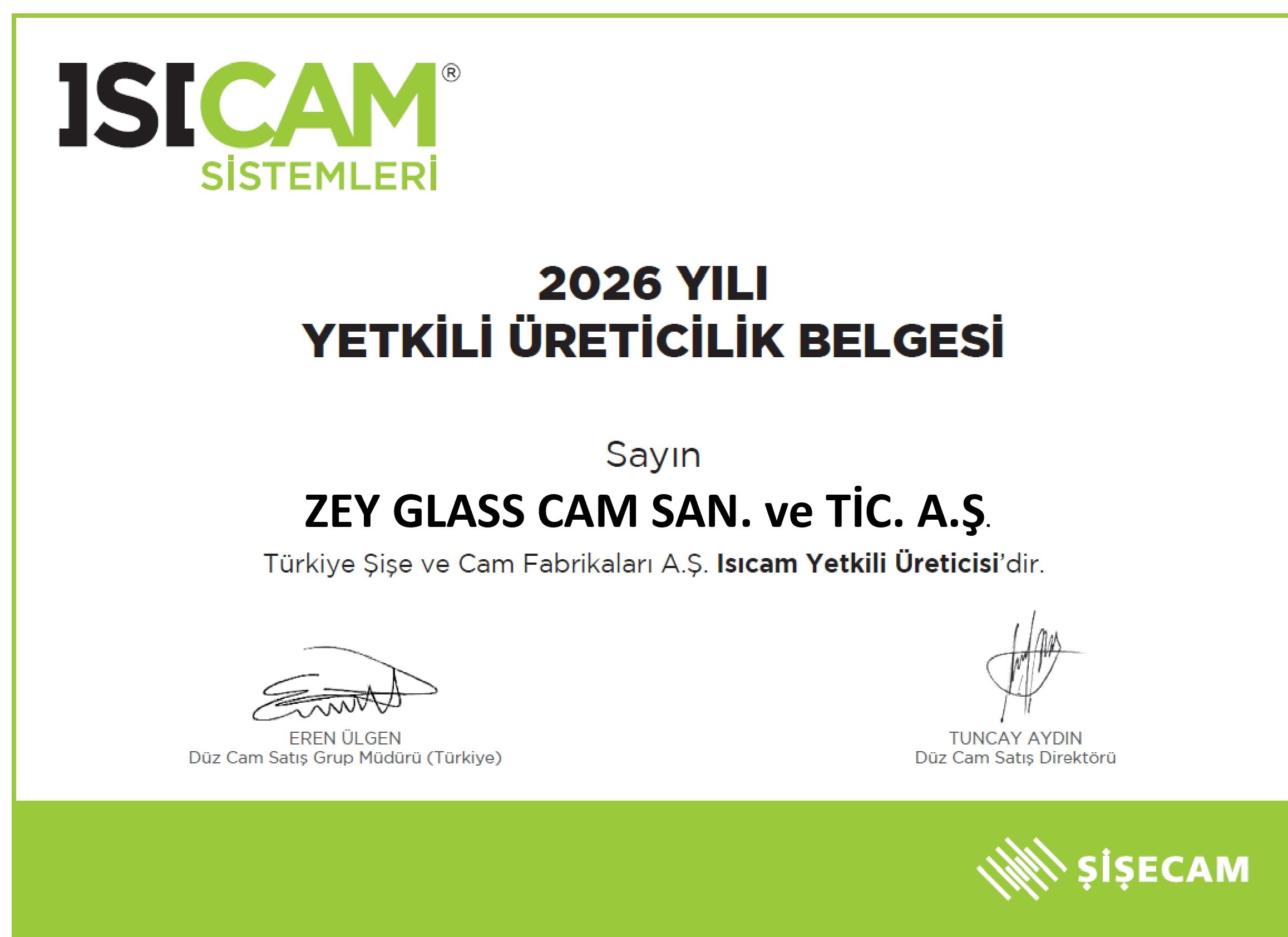2026 Insulating Glass Authorised Manufacturer Certificate